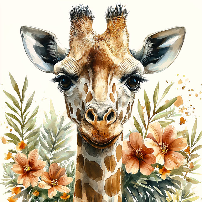 Giraffe 100% Cotton Fabric Panel Block AA40520