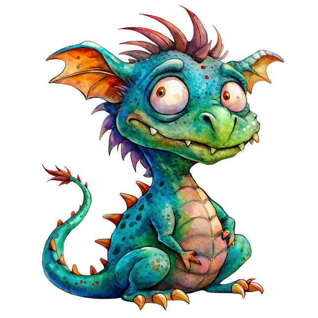 Colorful cartoon dragon fabric panel