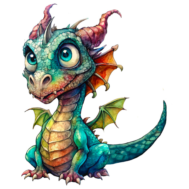 Colorful dragon fabric panel