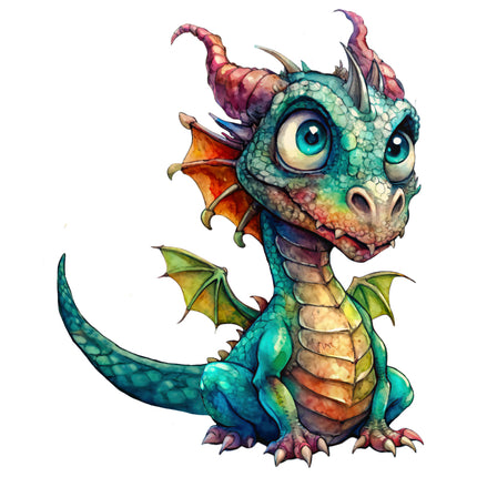 Colorful dragon fabric panel