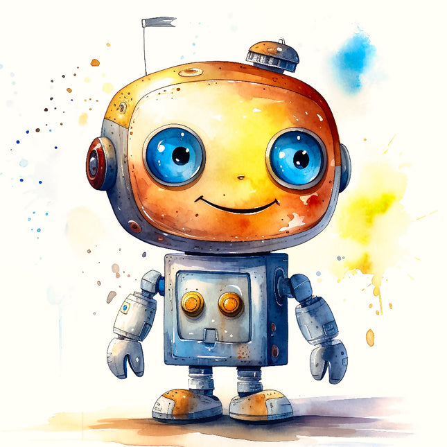 Cartoon robot fabric panel