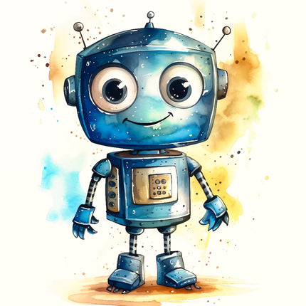 Cartoon robot fabric panel