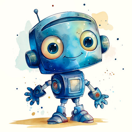 Cartoon robot fabric panel
