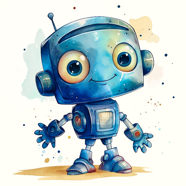 Cartoon robot fabric panel