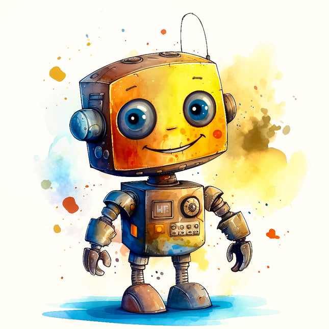 Cartoon robot fabric panel