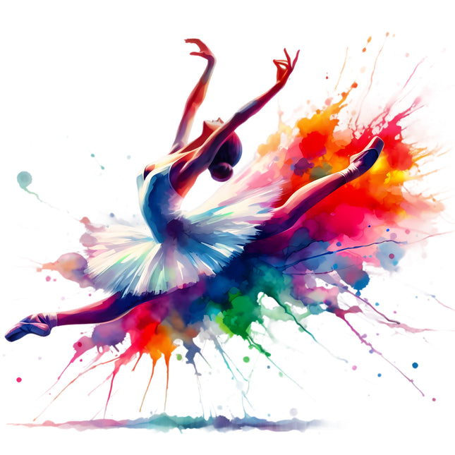 Colorful Ballerina 100% Cotton Fabric Panel Block AA453