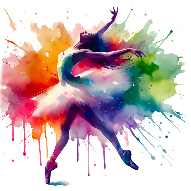 Colorful Ballerina 100% Cotton Fabric Panel Block AA457