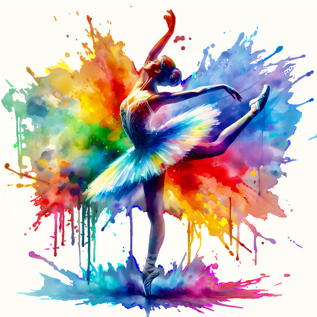 Colorful Ballerina 100% Cotton Fabric Panel Block AA458