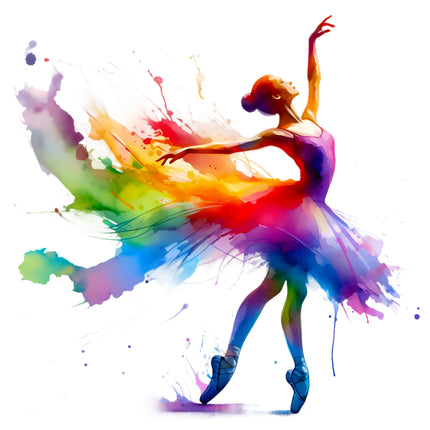 Colorful Ballerina 100% Cotton Fabric Panel Block AA466