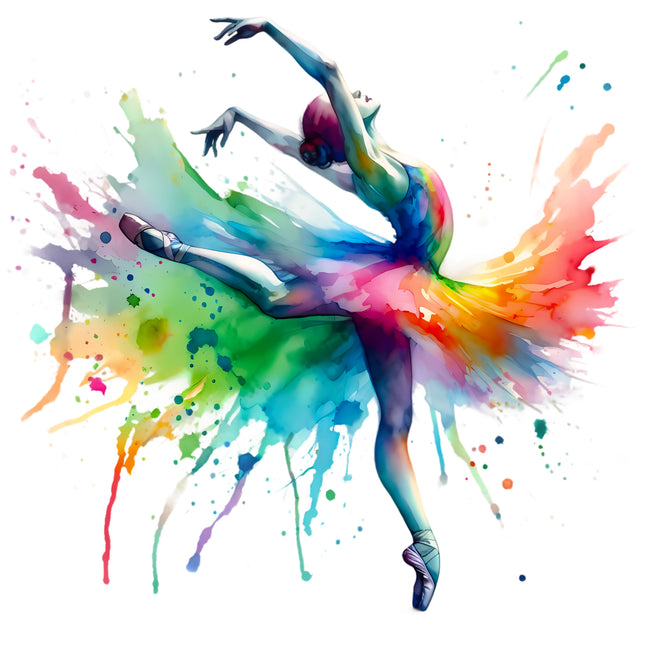 Colorful Ballerina 100% Cotton Fabric Panel Block AA476