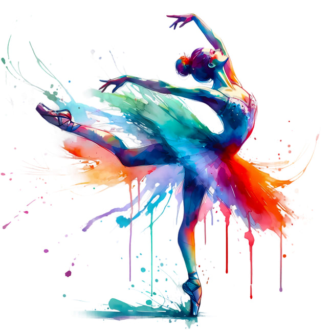 Colorful Ballerina 100% Cotton Fabric Panel Block AA477