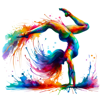 Colorful Gymnast 100% Cotton Fabric Panel Block AA481