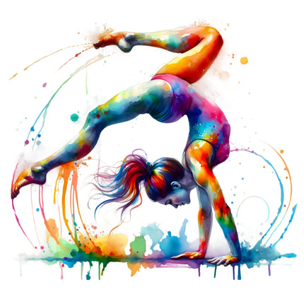 Colorful Gymnast 100% Cotton Fabric Panel Block AA497