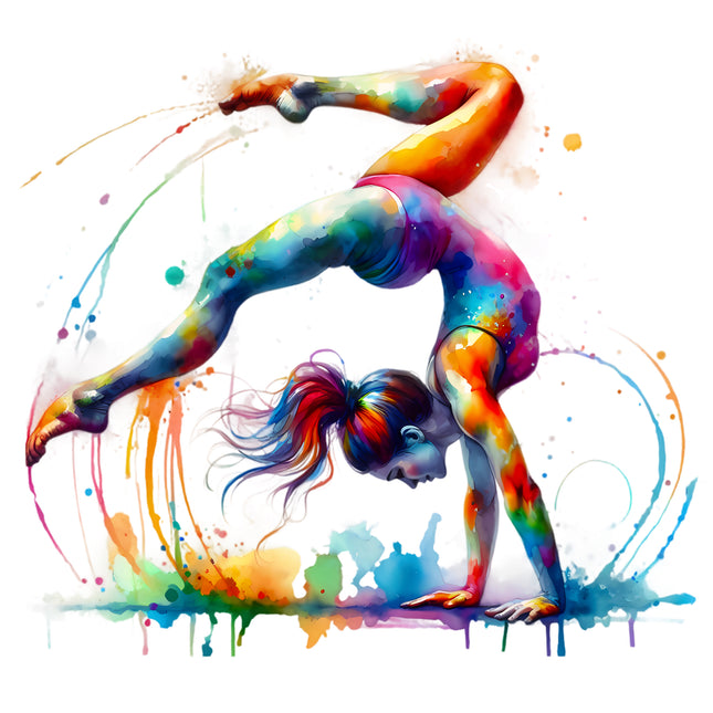 Colorful Gymnast 100% Cotton Fabric Panel Block AA497