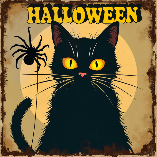 Vintage-style Halloween fabric panel