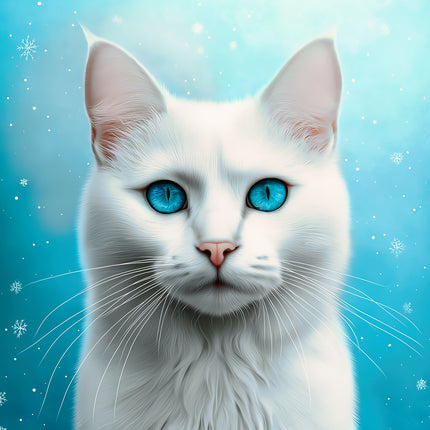 Winter Cat 100% Cotton Fabric Panel Block AA5035