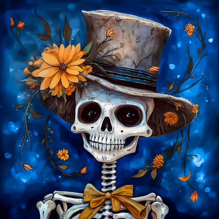 Halloween Skeleton 100% Cotton Fabric Panel Block AA5087