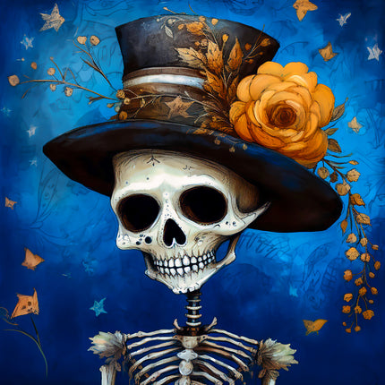 Halloween Skeleton 100% Cotton Fabric Panel Block AA5091