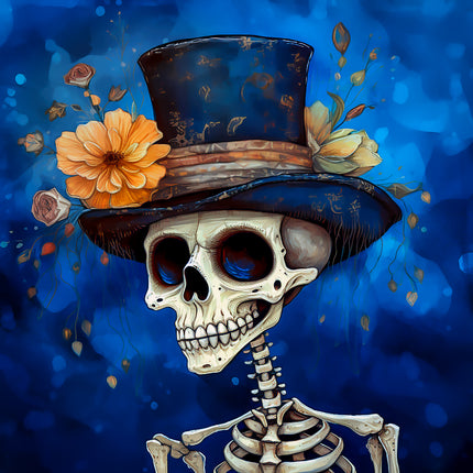 Halloween Skeleton 100% Cotton Fabric Panel Block AA5092