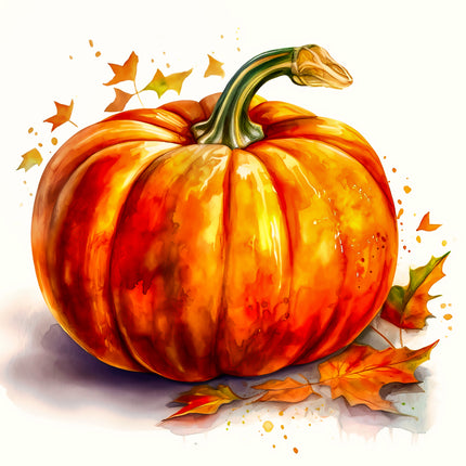 Fall Autumn Pumpkin 100% Cotton Fabric Panel Block AA5126