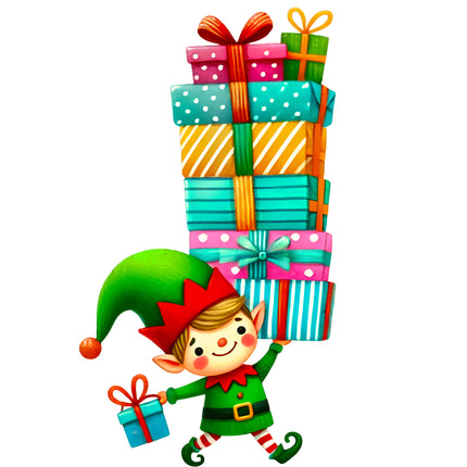 Christmas Elf 100% Cotton Fabric Panel Block AA551