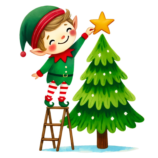 Christmas Elf 100% Cotton Fabric Panel Block AA554