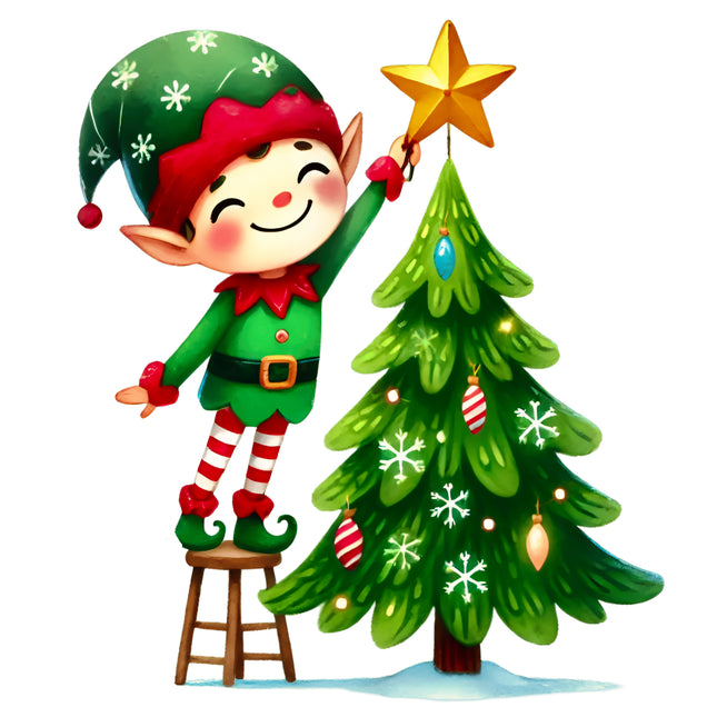 Christmas Elf 100% Cotton Fabric Panel Block AA555