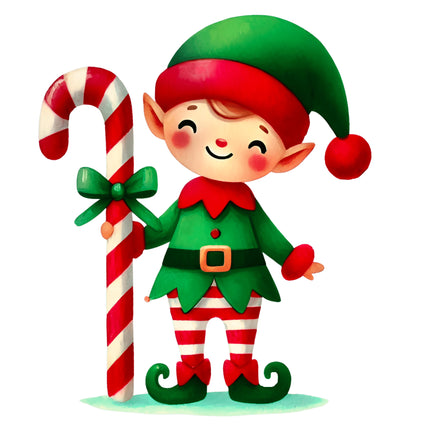 Christmas Elf 100% Cotton Fabric Panel Block AA561