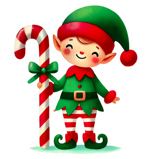 Christmas Elf 100% Cotton Fabric Panel Block AA561