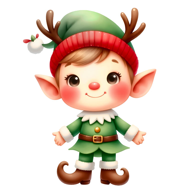 Christmas Elf 100% Cotton Fabric Panel Block AA567