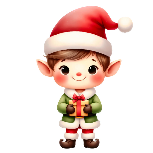 Christmas Elf 100% Cotton Fabric Panel Block AA568