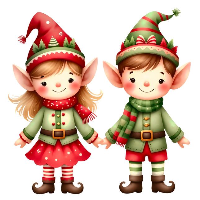 Christmas Elf 100% Cotton Fabric Panel Block AA571