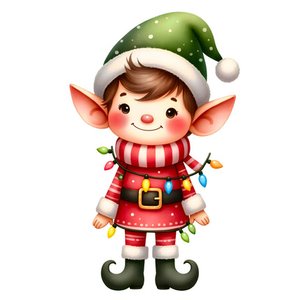 Christmas Elf 100% Cotton Fabric Panel Block AA575