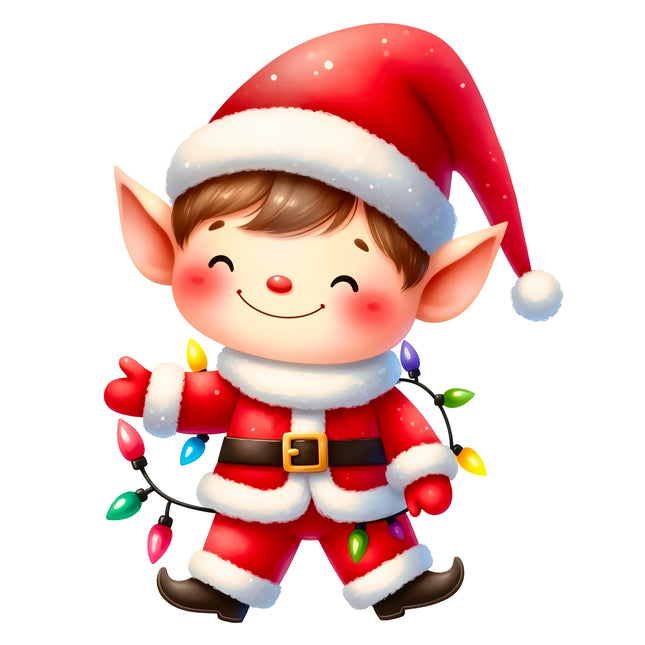 Christmas Elf 100% Cotton Fabric Panel Block AA576