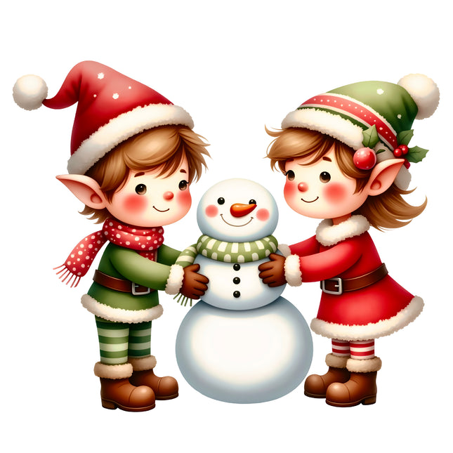 Christmas Elf 100% Cotton Fabric Panel Block AA577