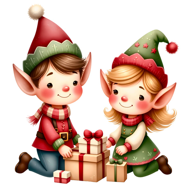 Christmas Elf 100% Cotton Fabric Panel Block AA578