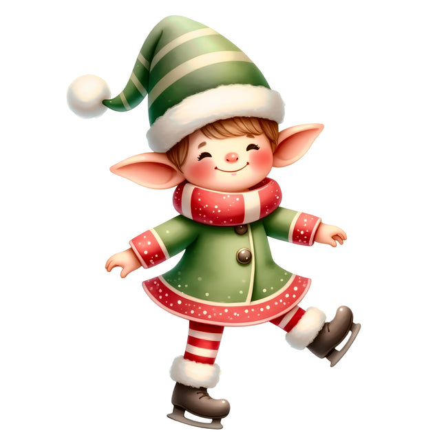 Christmas Elf 100% Cotton Fabric Panel Block AA579