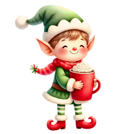 Christmas Elf 100% Cotton Fabric Panel Block AA580