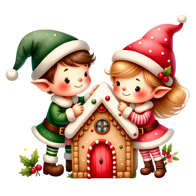 Christmas Elf 100% Cotton Fabric Panel Block AA581