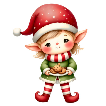 Christmas Elf 100% Cotton Fabric Panel Block AA585