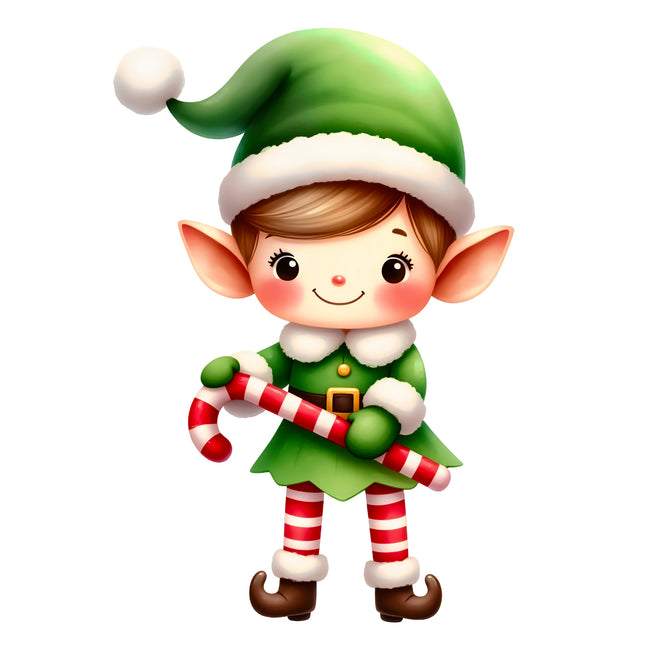 Christmas Elf 100% Cotton Fabric Panel Block AA587