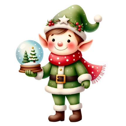 Christmas Elf 100% Cotton Fabric Panel Block AA590