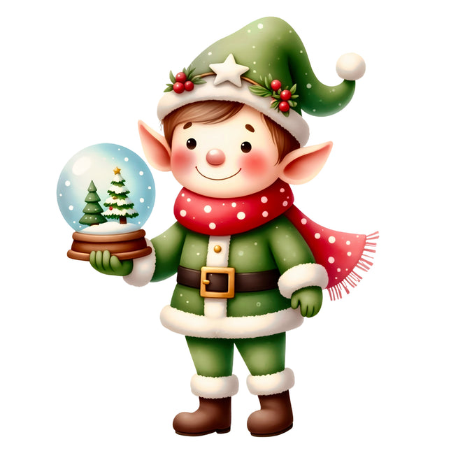 Christmas Elf 100% Cotton Fabric Panel Block AA590