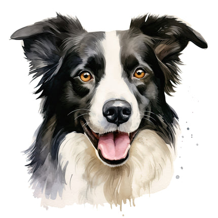 Border Collie Dog 100% Cotton Fabric Panel Block AA6003