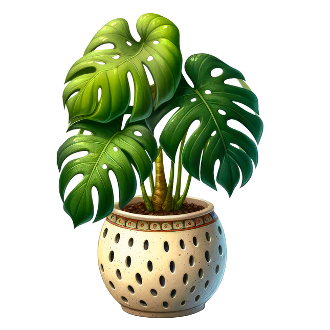 Monstera Plant 100% Cotton Fabric Panel Block AA629