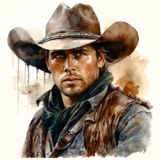 Cowboy 100% Cotton Fabric Panel Block AA710