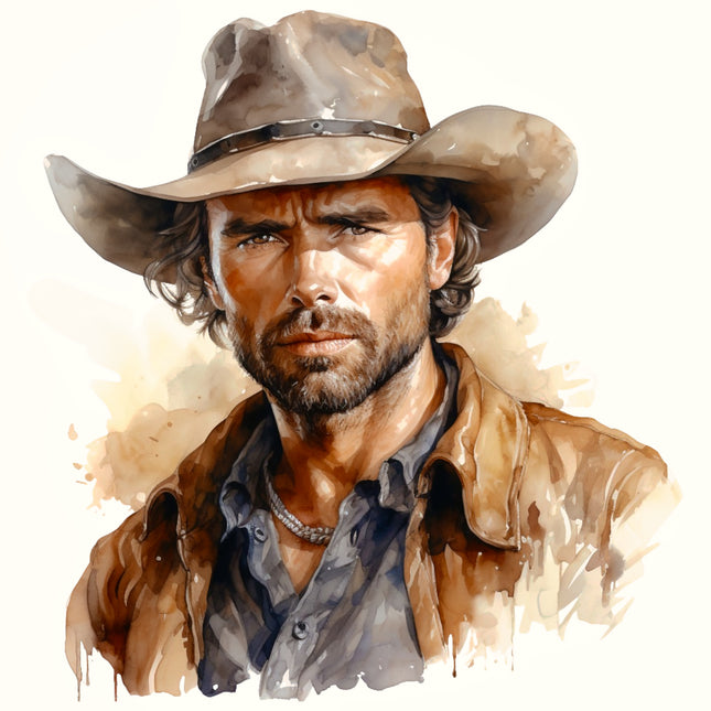 Cowboy 100% Cotton Fabric Panel Block AA717