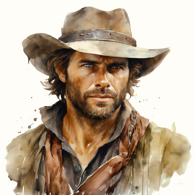 Cowboy 100% Cotton Fabric Panel Block AA723