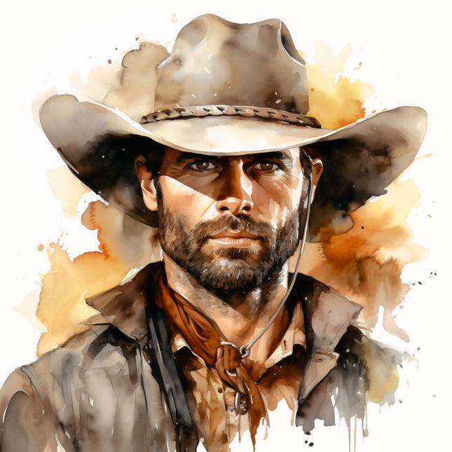 Cowboy 100% Cotton Fabric Panel Block AA731