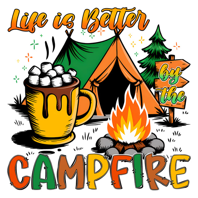 Camping Camp 100% Cotton Fabric Panel Block AA741